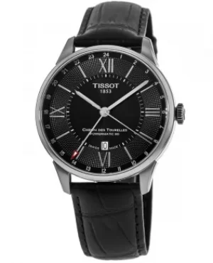 Image of Tissot Chemin Des Tourelles Black Dial Leather Strap Mens Watch T099.429.16.058.00 T099.429.16.058.00