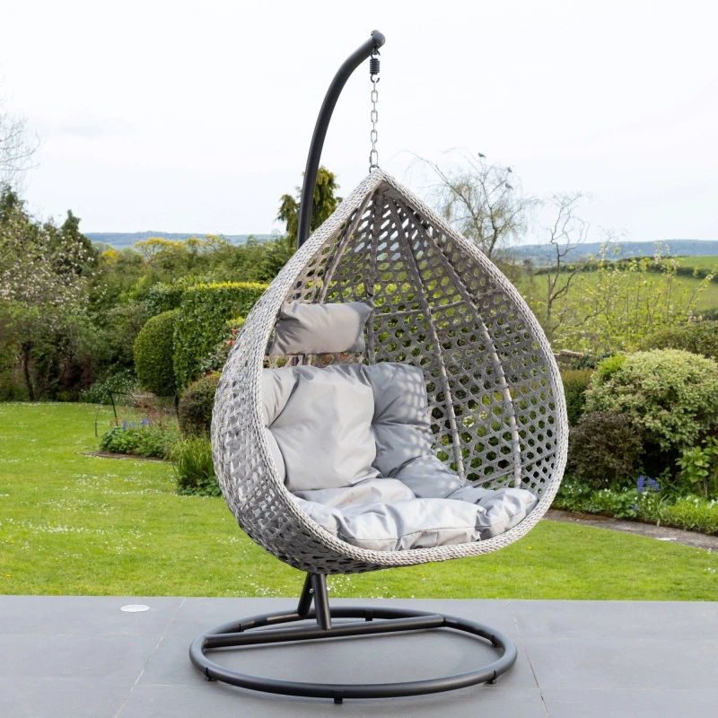 Image of Artemis Home Oakley Swing Egg Pod Chair in Light Grey Light Grey Unisex