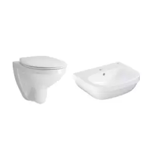 Image of Grohe Bau Ceramic Wall Hung Toilet and Basin Suite