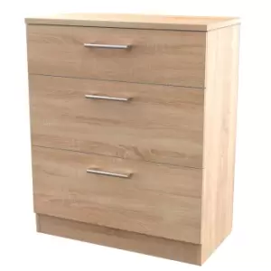 Image of Devon Oak Effect 3 Drawer Chest Of Drawers (H)885mm (W)765mm (D)415mm