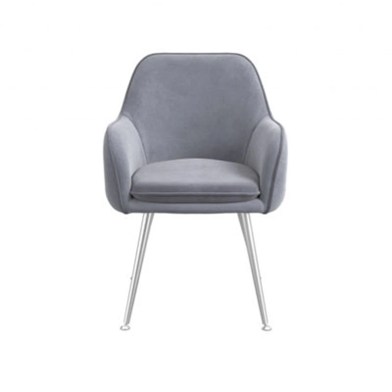 Image of LPD Tara Set of 2 Grey Velvet Dining Chairs