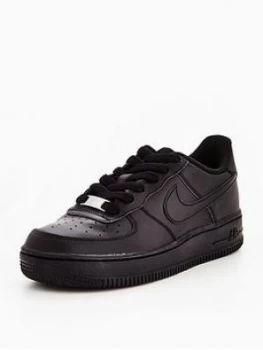 Image of Nike Air Force 1 Childrens Trainers - Black, Size 2