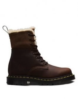 Image of Dr Martens 1460 Kolbert Fold Down Ankle Boots - Dark Brown, Size 7, Women