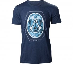 Image of Assassins Creed Find Your Past Brain Crest T-Shirt - Medium - Navy