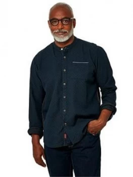 Image of Joe Browns Joe Browns Easy Wearing Grandad Shirt, Dark Navy, Size S, Men