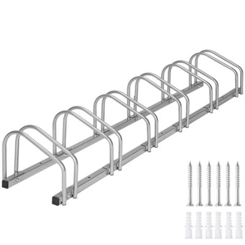 Image of Tectake Bike Rack, For Ground Or Wall-Mounting 6 - Silver