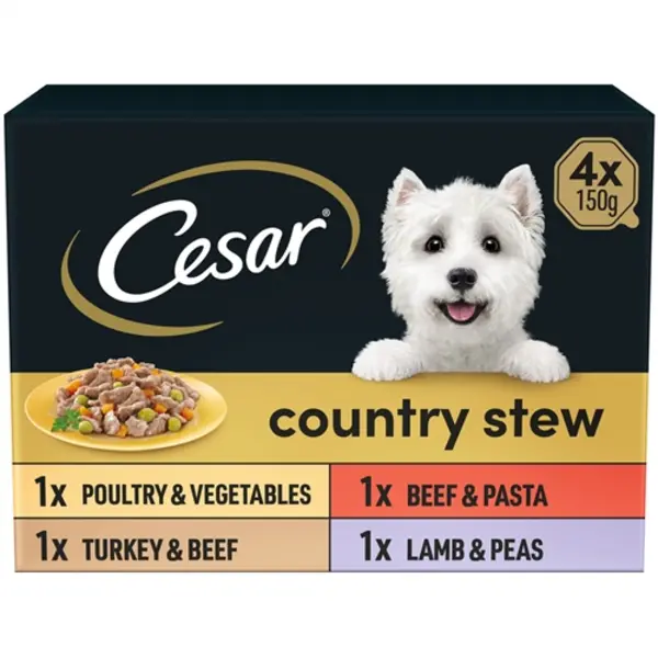 Image of Cesar Country Stew Adult Wet Dog Food in Gravy 4 x 150g