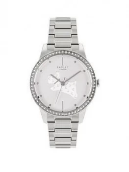 Image of Radley Silver Dog Dial Stone Set Stainless Steel Bracelet