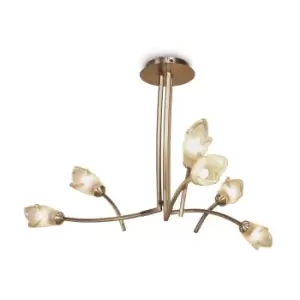 Image of Pietra Pendant 3 Arm 6 Light G9, Antique Brass
