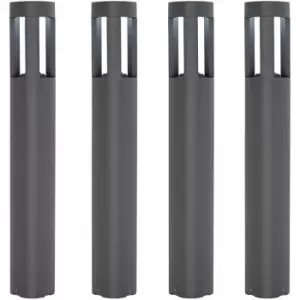 Image of Loops - 4 pack Outdoor Post Bollard Light Grey Triangle IP54 Modern Driveway Lamp led