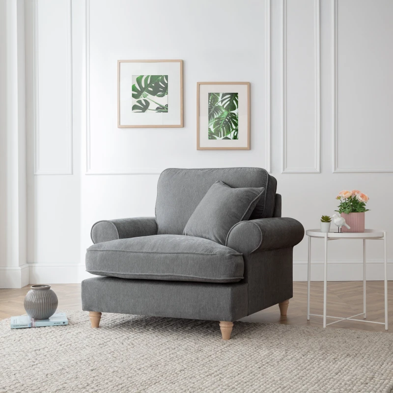 Image of The Great Sofa Company Ezra Armchair Manhattan Charcoal Charcoal Unisex