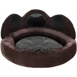 Image of Tectake - Dog bed Balou - cat bed, puppy bed, pet bed - Ø 80 x 33cm - black/brown
