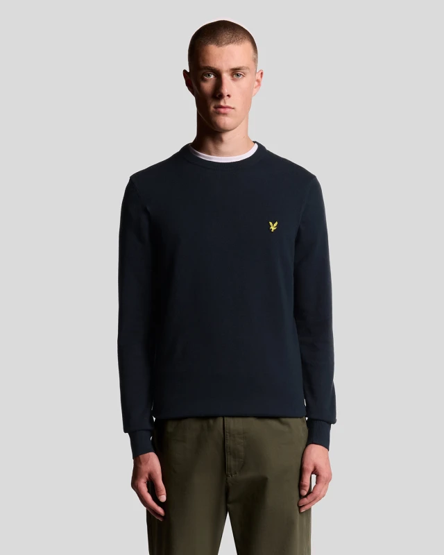 Image of Lyle & Scott Cotton crew neck pullover Lyle & Scott Bleu Male L