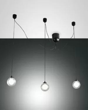 Image of Blog LED Cluster Pendant Ceiling Light Black Glass