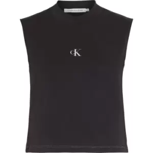 Image of Calvin Klein Jeans Sleeveless Mock Vest - Black