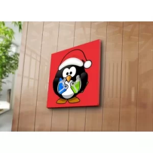 Image of 4545YYC-001 Multicolor Decorative Canvas Painting Christmas Penguin
