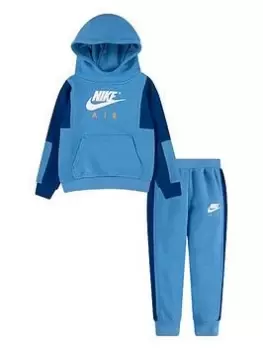 Image of Boys, Nike Air Pullover Pant Set, Blue, Size 5-6 Years