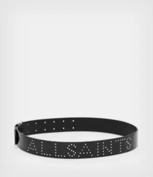 Image of Remi Leather Patent AllSaints Womens Belt, Black, Size: L