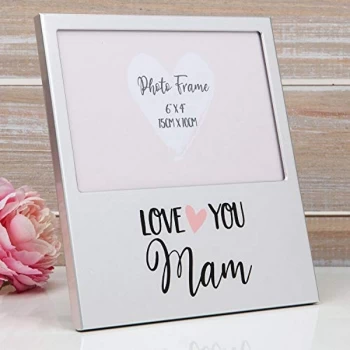 Image of 6" x 4" - Aluminium Photo Frame - Love You Mam