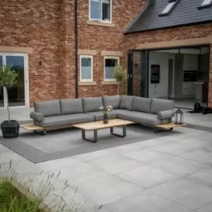 Image of Bay Large Corner Sofa Group & Coffee Table with 4 waist pillows - Charcoal