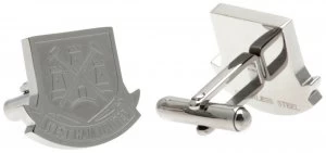 Image of West Ham United FC Stainless Steel Crest Cufflinks