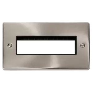 Image of Click Scolmore MiniGrid 2 Gang Plate 6 Inline Aperture Satin Chrome - VPSC426BK