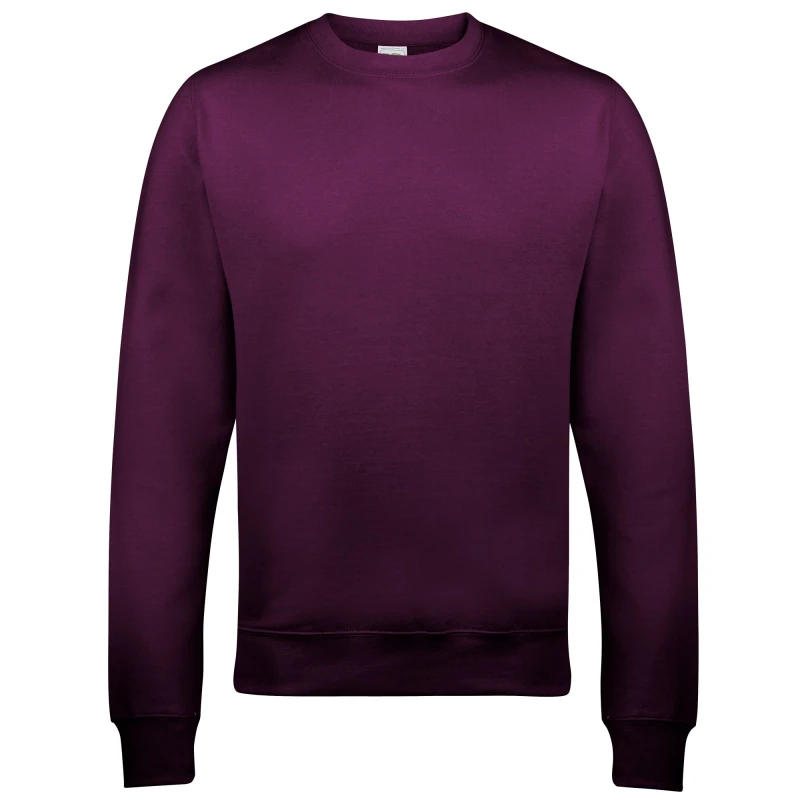 Image of AWDis AWDis Just Hoods Crew Neck Plain Sweatshirt (280 GSM) in Plum Size: X-Small Plum XS Unisex 5055805499271