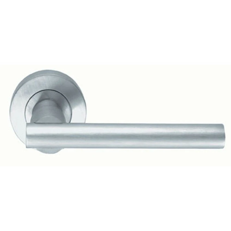 Image of Loops PAIR Round Recessed Bar Handle on Round Rose Concealed Fix Satin Chrome Multi