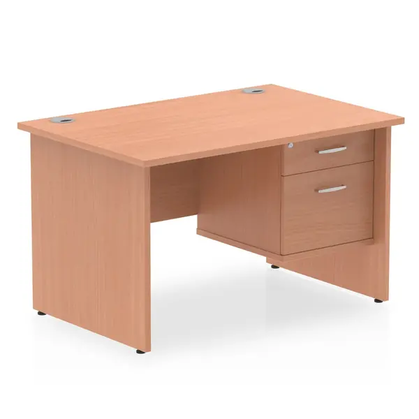 Image of Dynamic Office Solutions Impulse Panel End Straight Desk With Fixed Pedestal I003478