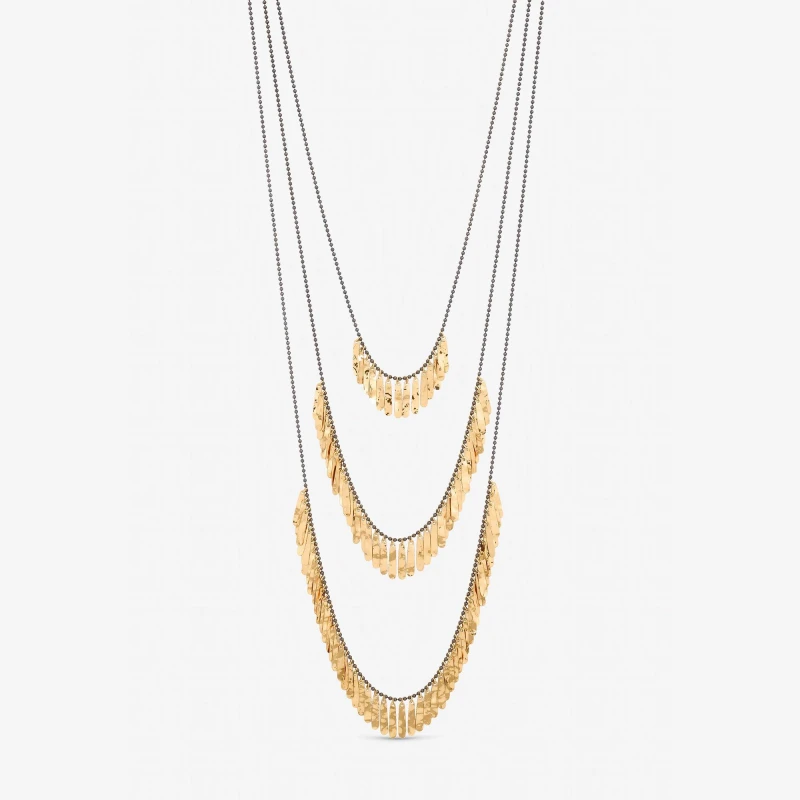 Image of Mood Gold Plated Multi Row Shower Necklace Chain Necklaces One Size Gold 40779910000