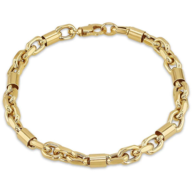 Image of Be You 9ct Gold Belcher and Bar Bracelet Yellow Gold female 8in