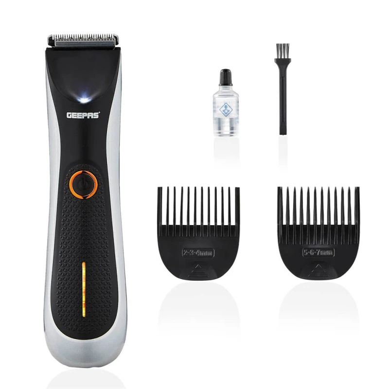 Image of Geepas Cordless Hair Trimmer Beard Trimmer with Pro Shield Clipper Rechargeable Black