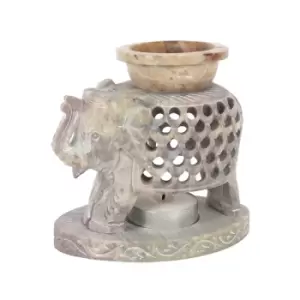 Image of Soapstone Carved Upward Elephant Oil Burner