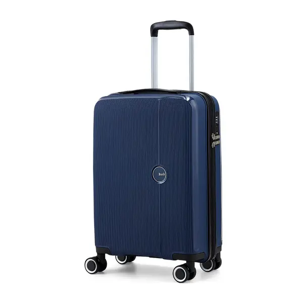 Image of Rock Luggage Hudson IL51101 8 Wheel Hardshell Small Navy Cabin Suitcase