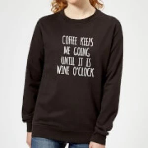 Image of Coffee Keeps me Going Womens Sweatshirt - Black - 3XL