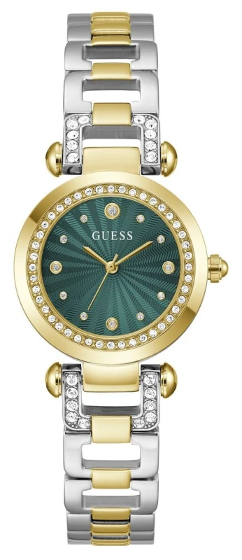 Image of Guess GW0869L1 Ginger Two Tone Green Dial Bracelet - W96362
