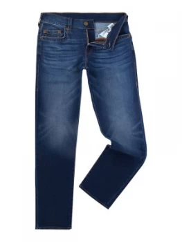 Image of Mens True Religion Geno Indigo Lake mid wash tapered jeans Denim Mid Wash