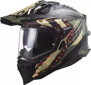 Image of LS2 MX701 Explorer C Extend Carbon Motocross Helmet, black-green, Size XS, black-green, Size XS