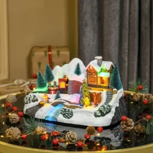 Image of Christmas Time Christmas Musical Villages w/ Fibre Optic Battery-Operated Festival Decoration