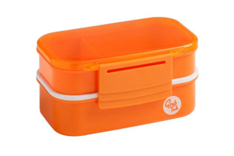 Image of Premier Housewares Comfortable Packed Lunch Box, Organized Lunch Box, Leak Proof Tiffin Box , Portable Lunch Container Orange