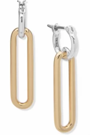 Image of DKNY Jewellery Gold Coloured Link Drop Earrings 60558331-887