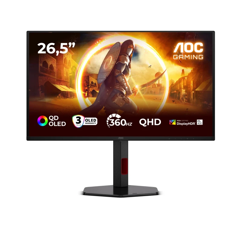 Image of AOC AOC G4 Q27G4SDR computer monitor 67.3cm (26.5") 2560 x 1440 pixels Quad HD QD-OLED Black, Red Q27G4SDR