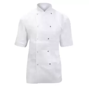Image of Dennys Ladies/Womens Short Sleeve Chefs Jacket / Chefswear (S) (White)