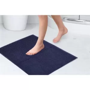 Image of Emma Barclay - Noodle Shower Mat Navy 40x60cm Non-Slip Chenille Mat - Blue