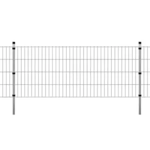 Image of Vidaxl 2D Garden Fence Panel & Posts 2008X830 Mm 2m - Silver