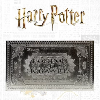Image of Harry Potter Silver Plated Limited Edition Hogwarts Ticket Limited Edition Replica