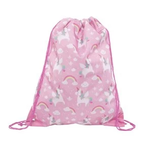 Image of Sass & Belle Rainbow Unicorn Drawstring Bag