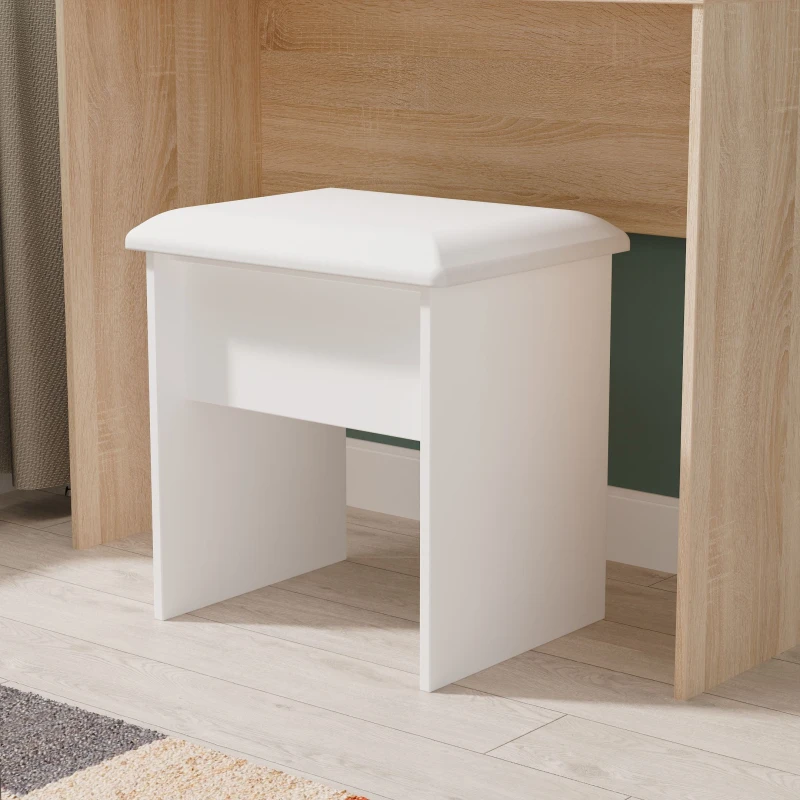 Image of Linear Matt White Dressing Table Stool