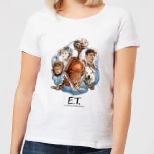 Image of ET Painted Portrait Womens T-Shirt - White