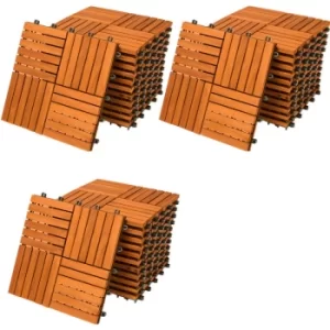 Image of Wooden Tile Set FSC Certified Eucalyptus Wood or Acacia Wood 33x Acacia Quattro Mosaic